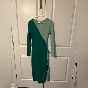 Two-Tone Green Dress